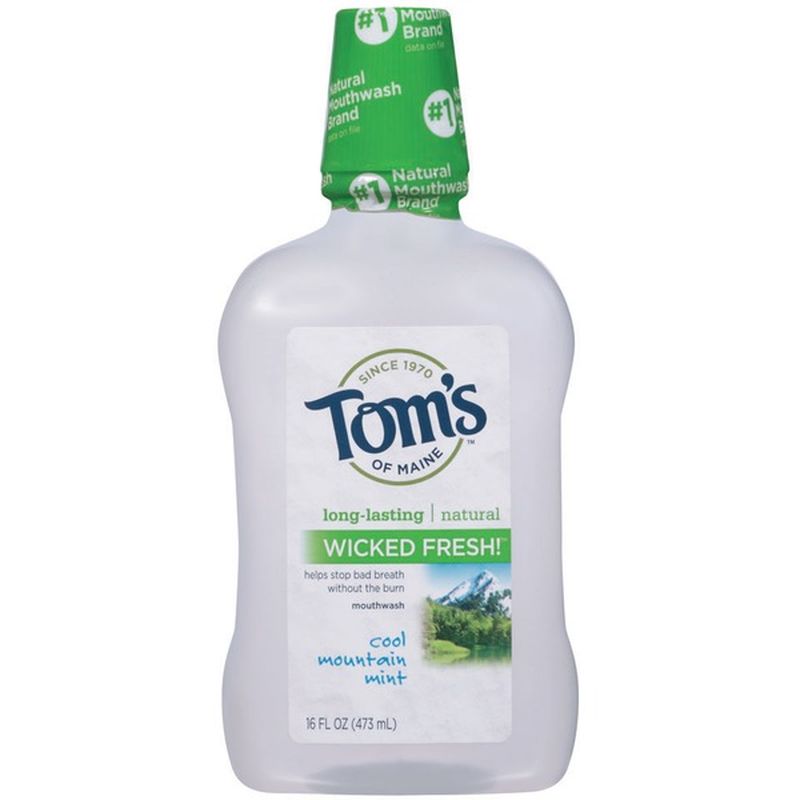 Toms of Maine Mouthwash, Cool Mountain Mint, Wicked Fresh! (16 oz