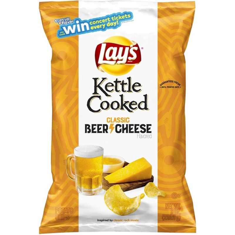 Lay S Kettle Cooked Potato Chips Beer Cheese 8 Oz Instacart