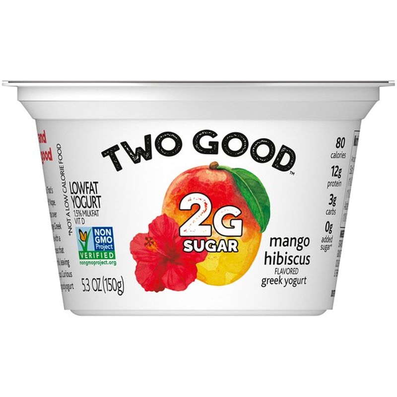 Two Good Lowfat Lower Sugar Mango Hibiscus Greek Yogurt 53 Oz Instacart 