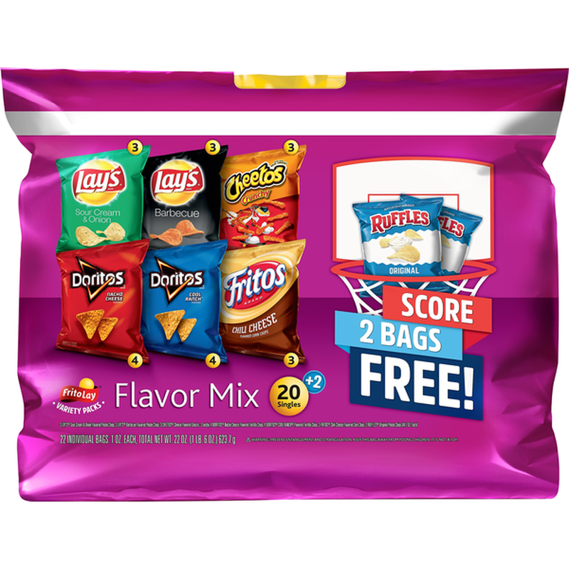 Frito Lay's Potato Chips, Flavor Mix, Variety Pack (1 each) - Instacart