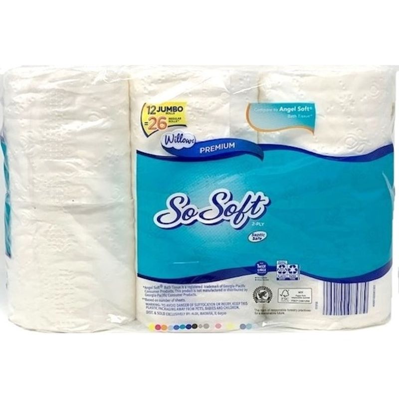 Willow 286 Sheets Jumbo Roll Bath Tissue