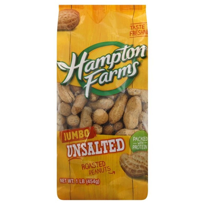Hampton Farms Peanuts, Roasted, Unsalted, Jumbo (1 lb) Instacart