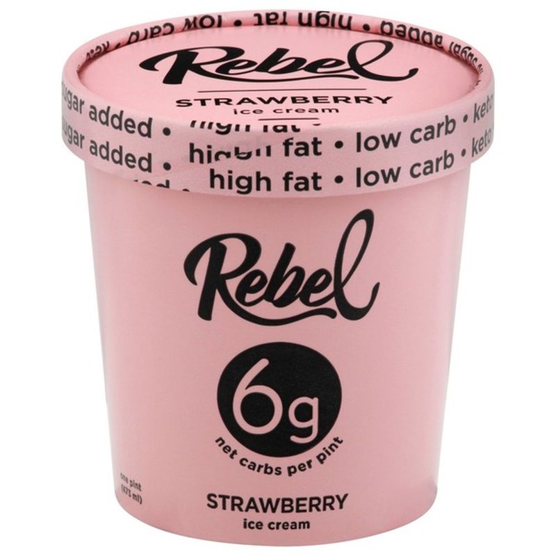 Rebel Ice Cream, Strawberry (1 pt) Instacart