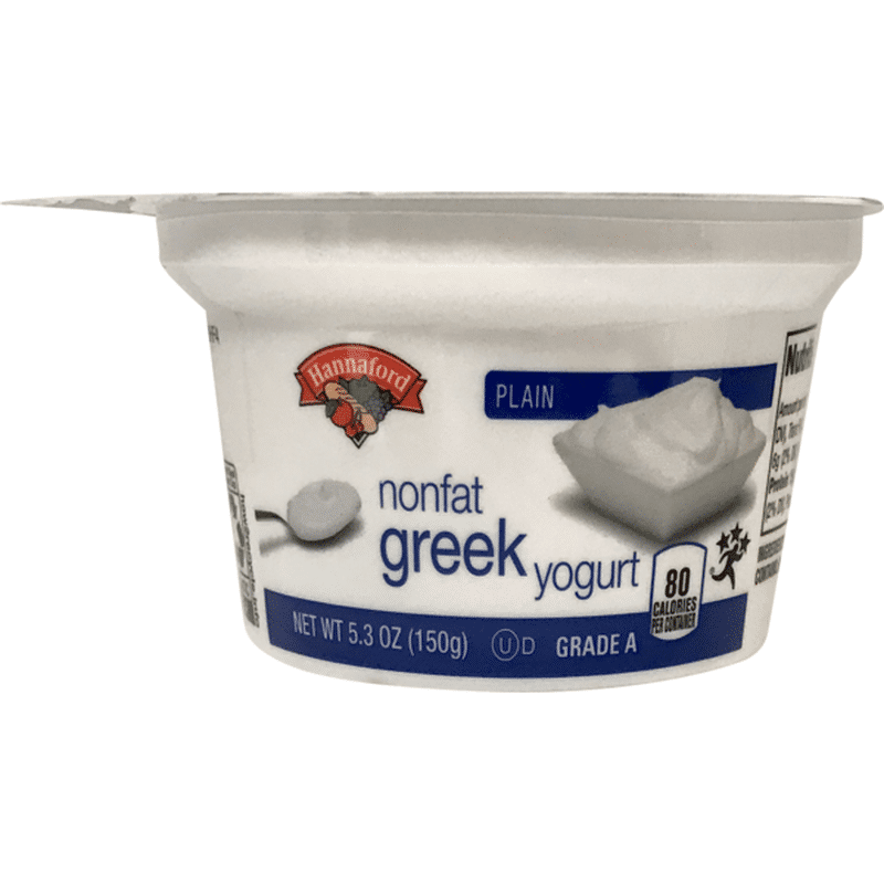 Hannaford Greek Nonfat Plain Yogurt (5.3 oz) Instacart