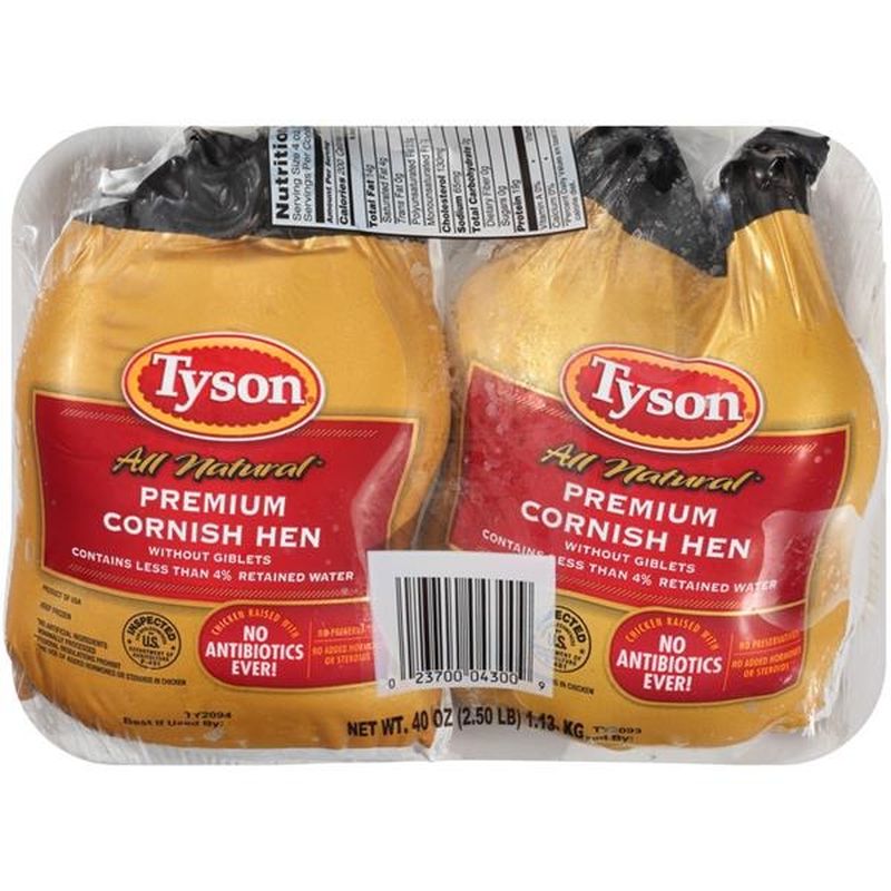 Tyson All Natural Premium Cornish Hen Without Giblets (40 oz) - Instacart