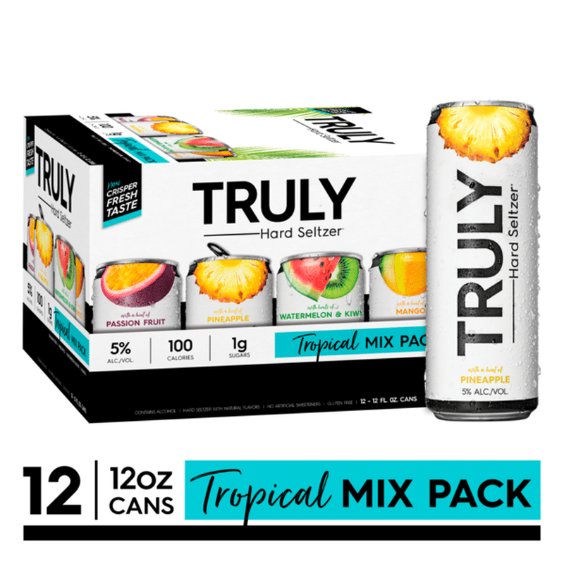 Truly Hard Seltzer Tropical Variety Pack Spiked And Sparkling Water 12 Fl Oz Instacart