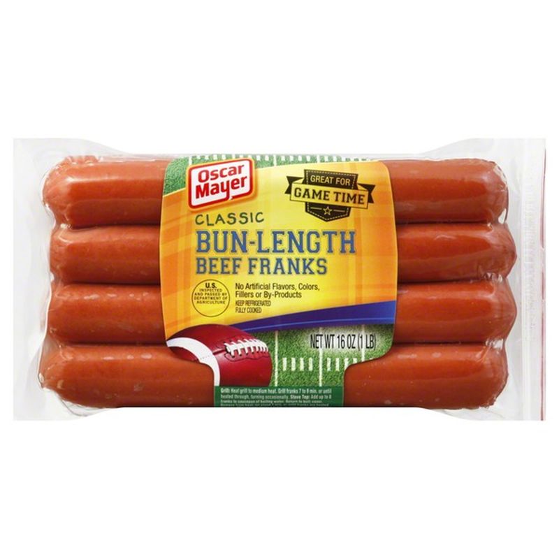 Oscar Mayer Hot Dogs Beef Classic BunLength Franks (16 oz) Instacart