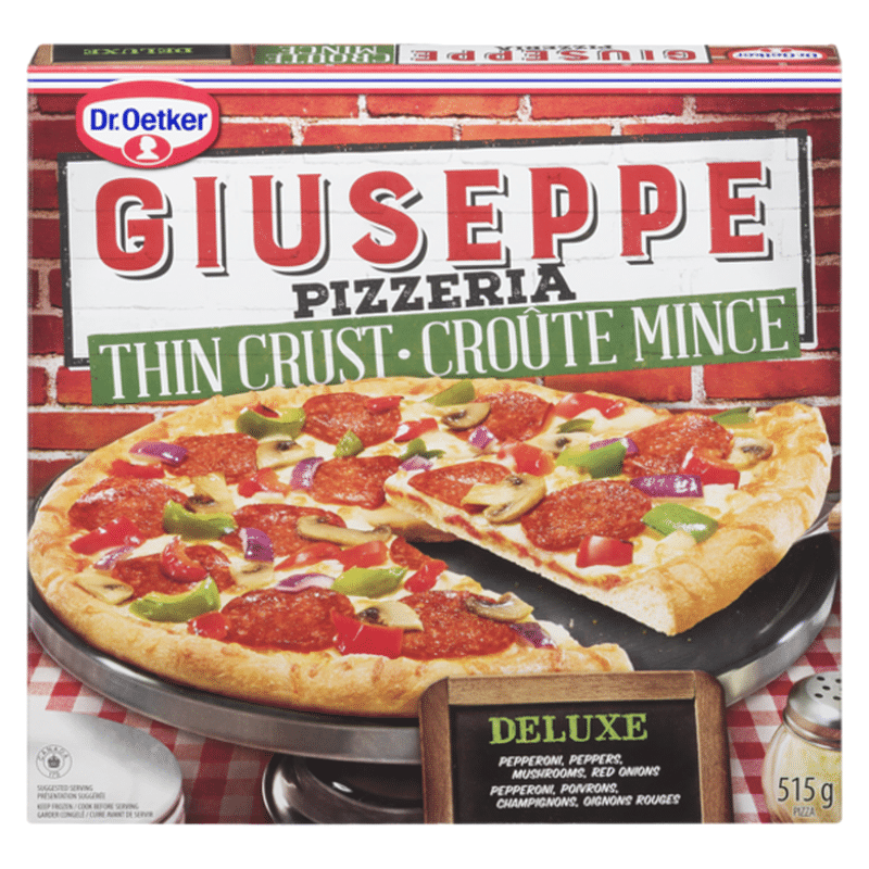 dr oetker giuseppe thin crust deluxe pizza 515 g from real canadian superstore instacart dr oetker giuseppe thin crust deluxe