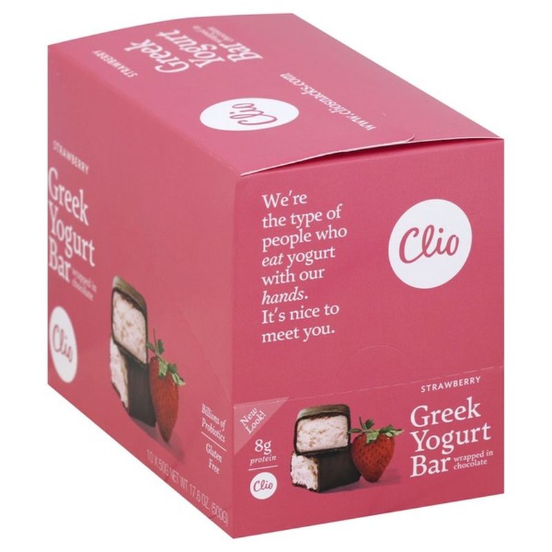 clio Yogurt Bar, Greek, Strawberry (10 each) Instacart