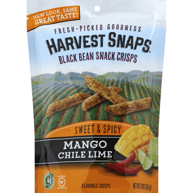 Harvest Snaps Snack Crisps, Black Bean, Mango Chile Lime (3 oz) - Instacart