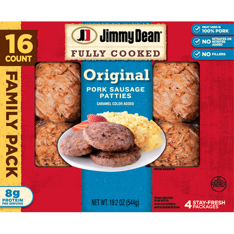 Jimmy Dean Pork Sausage Patties, Original, Family Pack (16 each