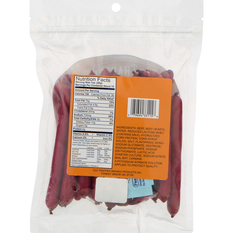 Old Trapper Beef Stick, Original, Deli Style (15 oz) Instacart