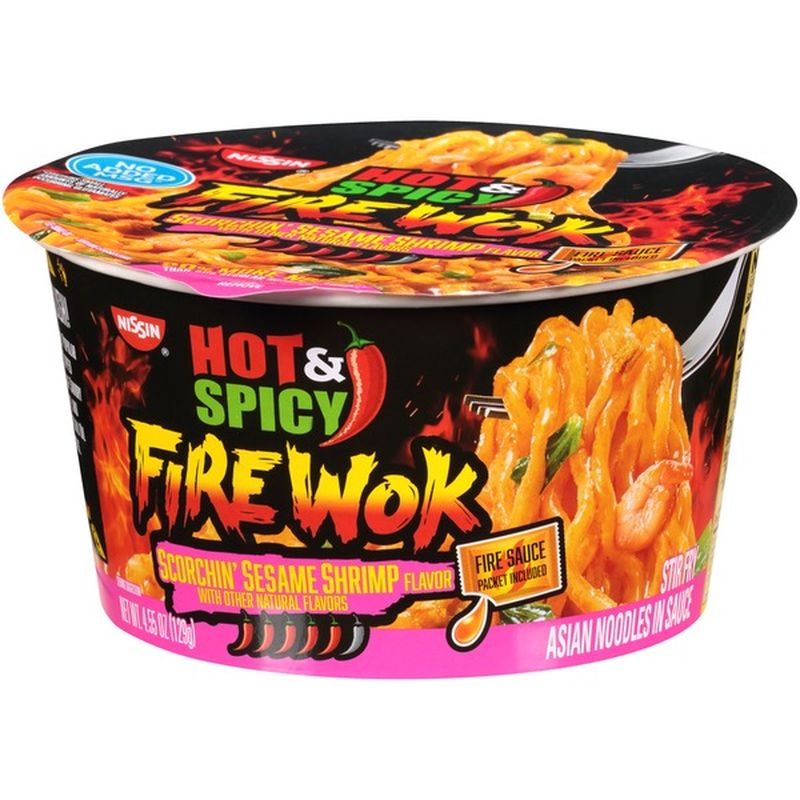 Nissin Hot & Spicy Fire Wok Scorchin' Sesame Shrimp Flavor Stir Fry