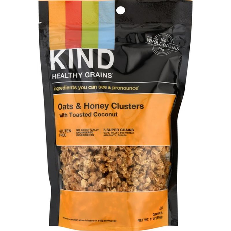 Kind Granola, Oats & Honey Clusters with Toasted Coconut ...