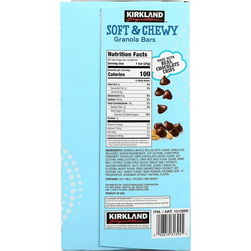Kirkland Signature Soft & Chewy Granola Bars, 64 x 0.85 oz (0.85 oz