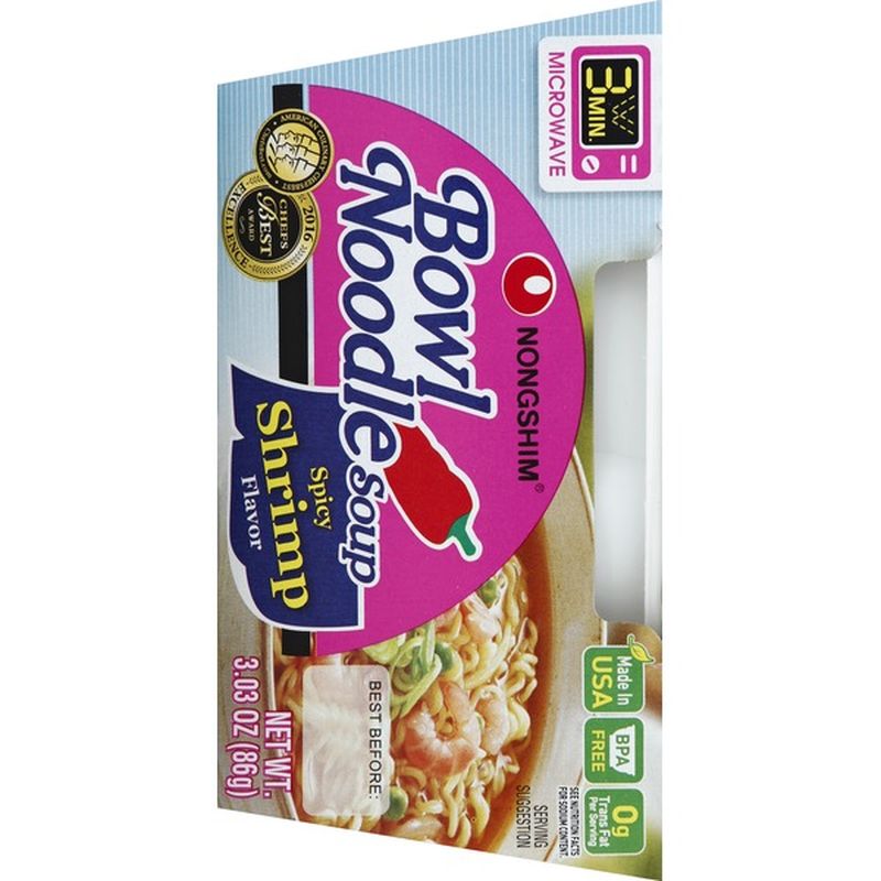 Nongshim Noodle Soup, Bowl, Spicy Shrimp Flavor (3.03 oz) from Vons