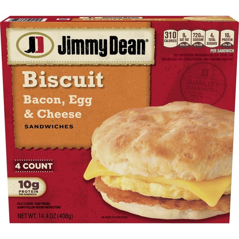 Jimmy Dean Bacon, Egg & Cheese Biscuit Sandwiches (3.6 oz) from Winn ...