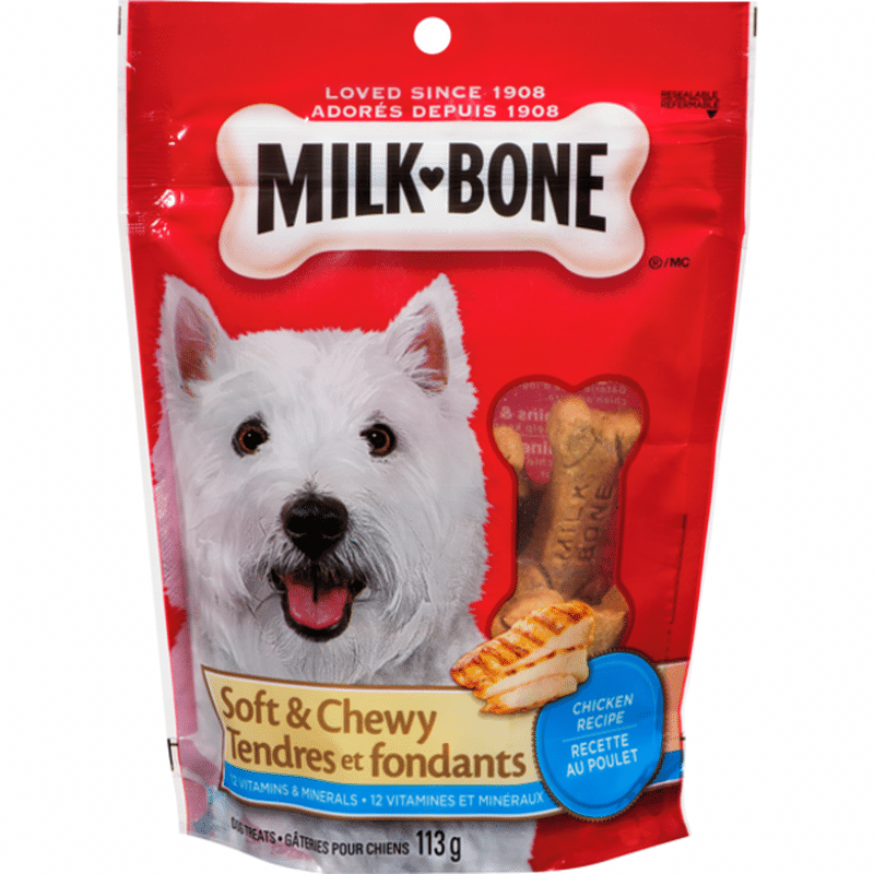 MilkBone Soft & Chewy Chicken Recipe Dog Treats (113 g) Delivery or