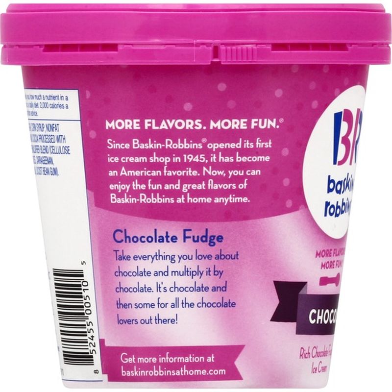 Baskin Robbins Ice Cream, Chocolate Fudge (14 oz) Instacart