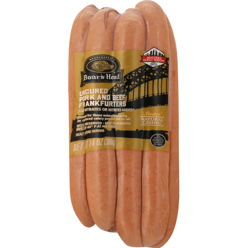 Boar's Head Frankfurters, Pork & Beef, Uncured (14 oz) Instacart