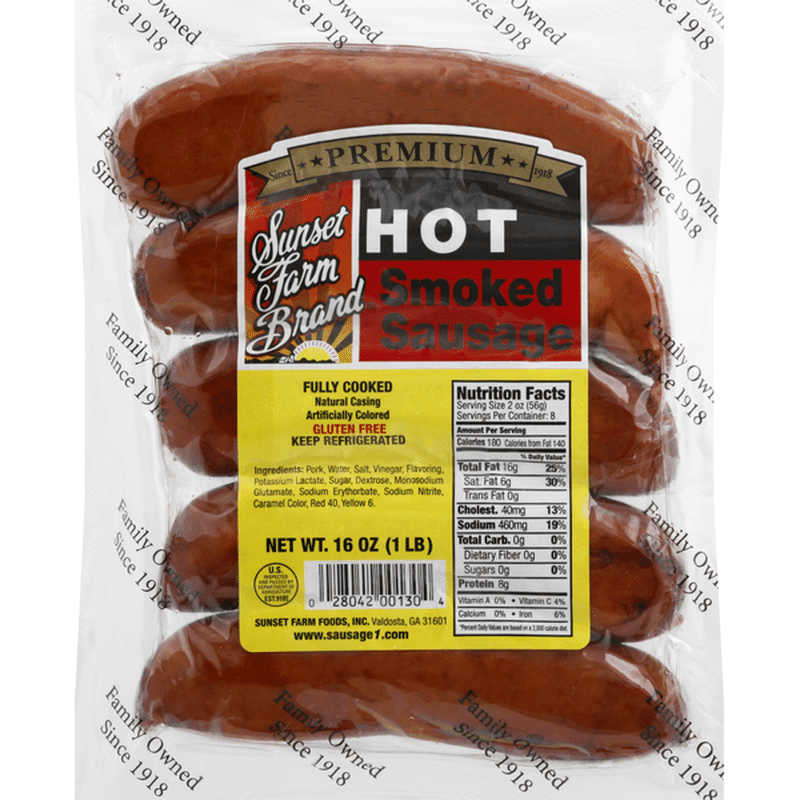 Sunset Farm Brand Smoked Sausage, Hot (16 oz) Instacart