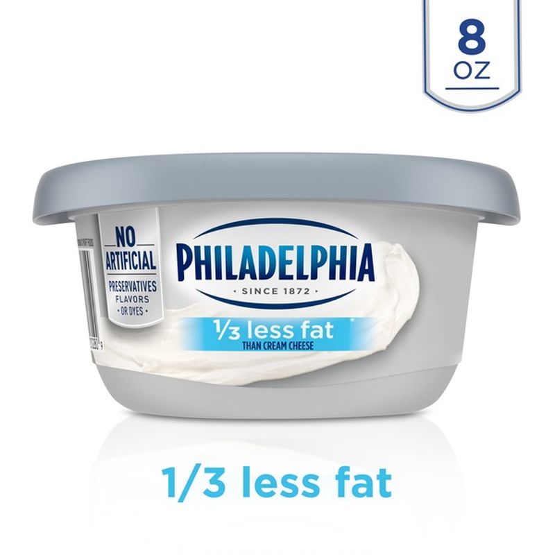 Philadelphia Plain Reduced Fat Cream Cheese Spread (8 oz) Instacart