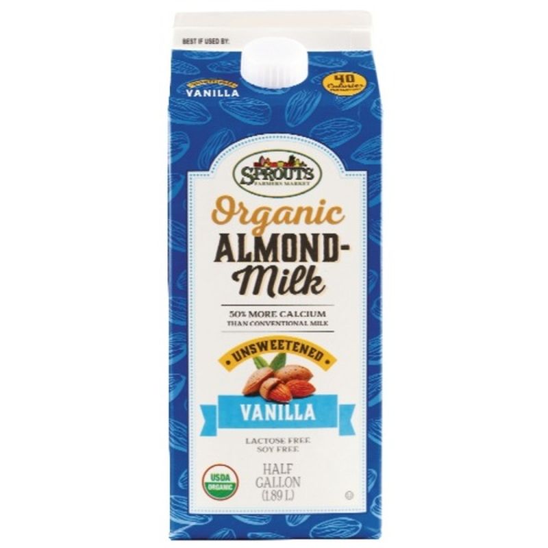 Sprouts Organic Unsweetened Vanilla Almond Milk (64 fl oz) Instacart