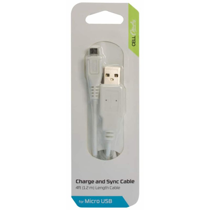 Cell Candy 4' White Sync & Charge Cable