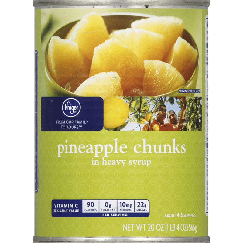 Kroger Pineapple, Chunks, in Heavy Syrup (20 oz) Instacart