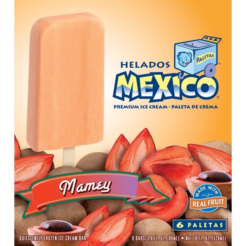 Helados Mexico Mamey Premium Ice Cream Bars (6 ct) - Instacart