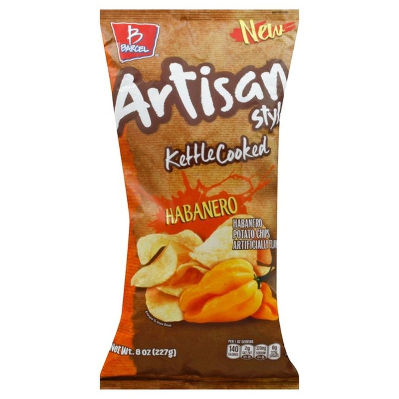 Barcel Potato Chips, Kettle Cooked, Habanero, Artisan Style (8 oz
