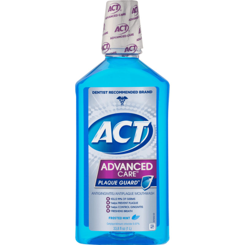 Act Advanced Care Plaque Guard Mouthwash Frosted Mint (33.8 fl oz) Instacart