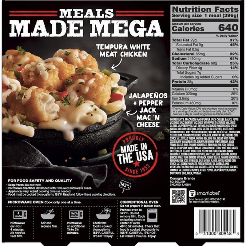 Banquet Mega Bowl Jalapeno Pepper Chicken Macaroni And Cheese (14 oz ...