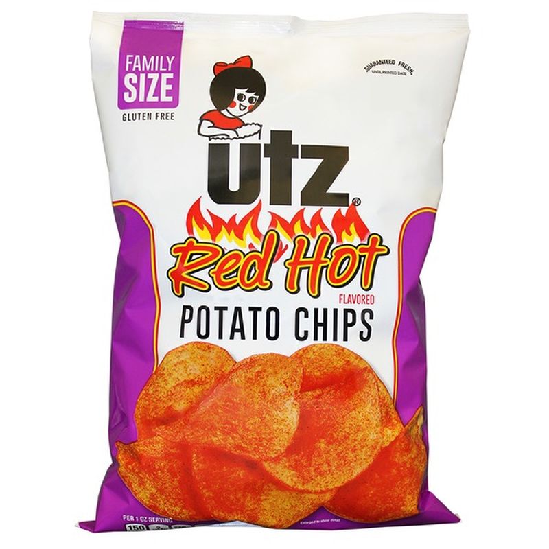 Utz Red Hot Potato Chips Family Size (9.5 oz) - Instacart