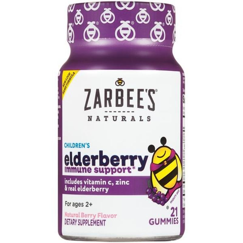 Zarbee's Naturals Elderberry, Gummies, Natural Berry Flavor, Children's