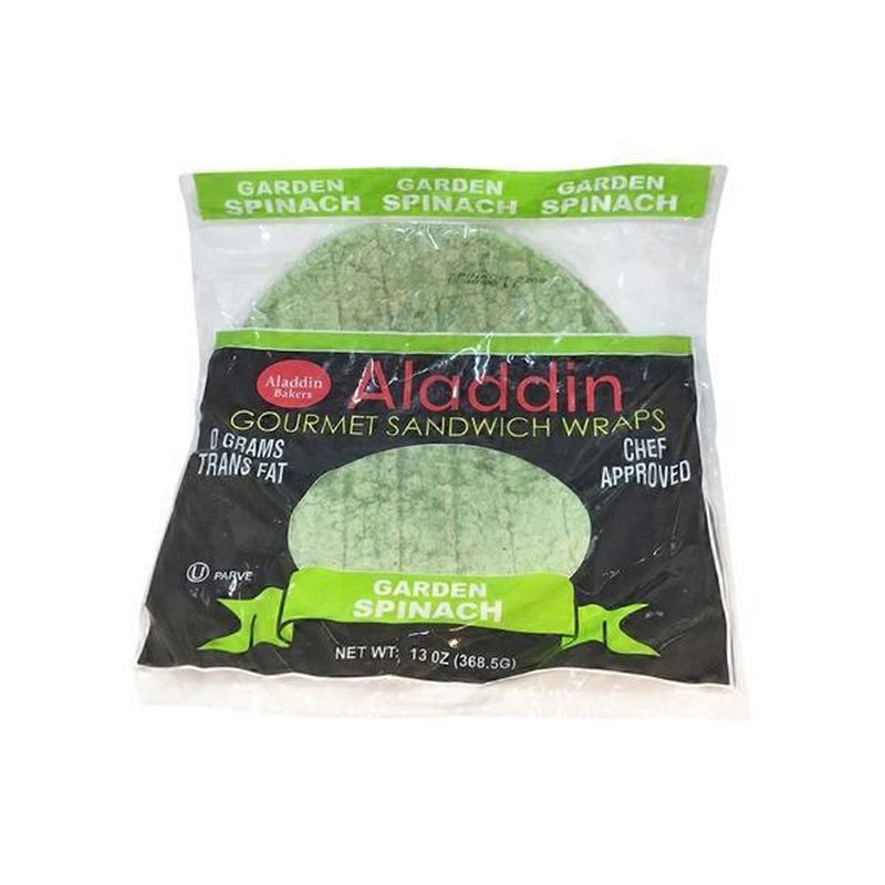 Aladdin Bakers Gourmet Sandwich Wraps, Garden Spinach (13 oz) Instacart