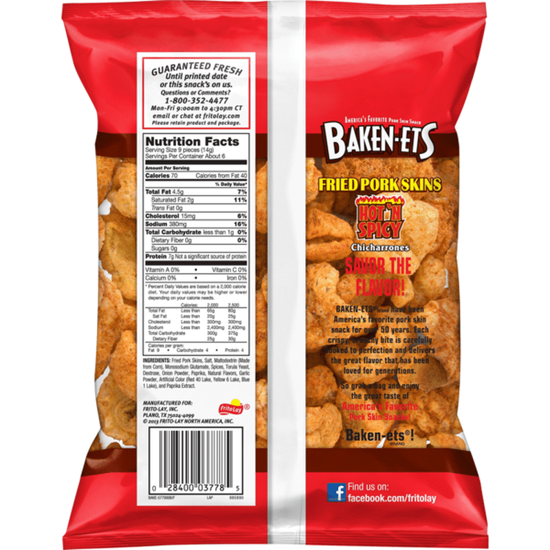 Baken-Ets Hot And Spicy Fried Pork Skins (3 oz) - Instacart