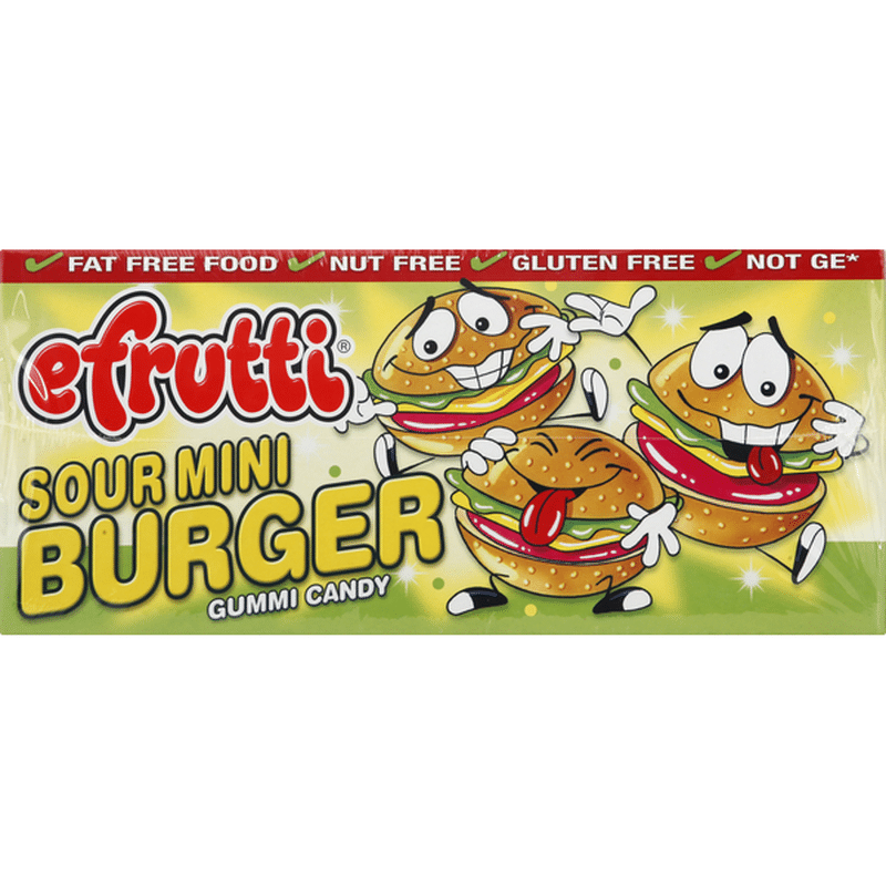 Efrutti Gummi Candy Sour Mini Burger 60 Each Instacart