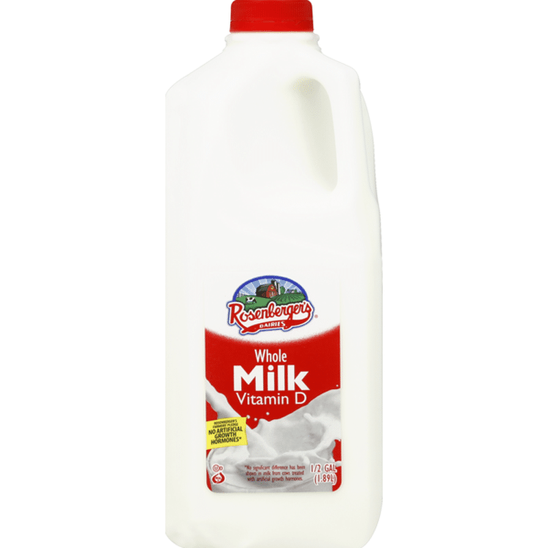 Rosenberger's Milk, Whole, Vitamin D (0.5 gal) Instacart