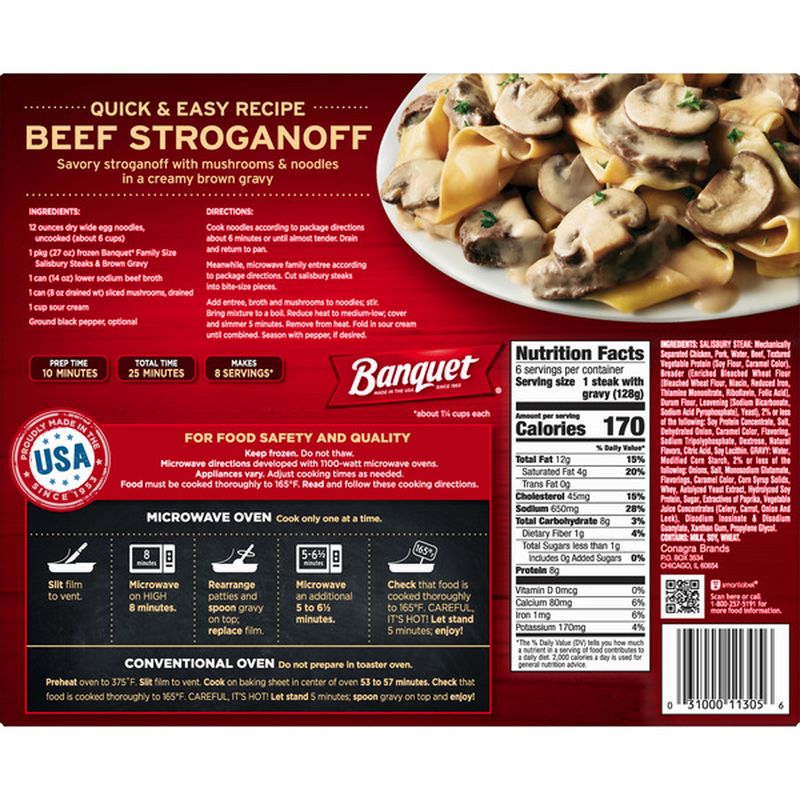 Banquet Family Size Salisbury Steaks And Brown Gravy (6 ct) Delivery or