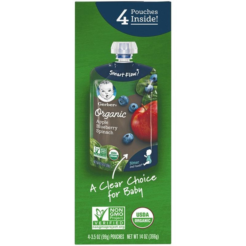 gerber organic apple blueberry spinach