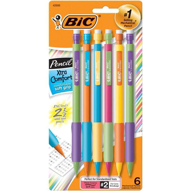 BiC Matic Grip (0.9 Mm) No. 2 Mechanical Pencils