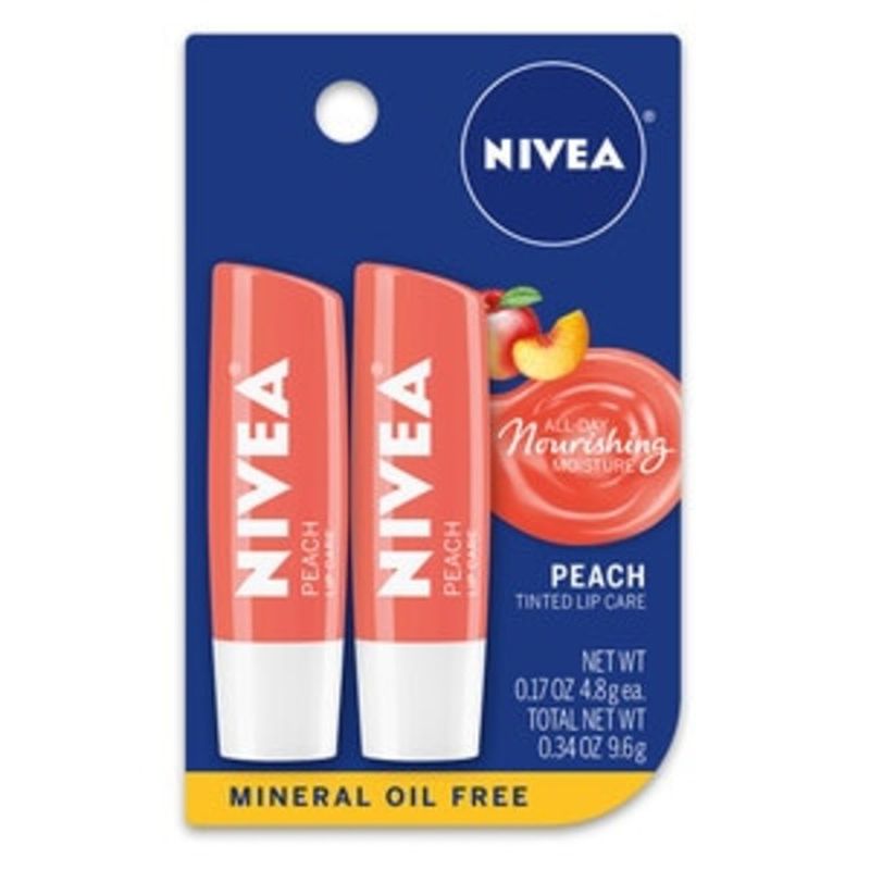 Nivea Peach Lip Care (2 ct) - Instacart