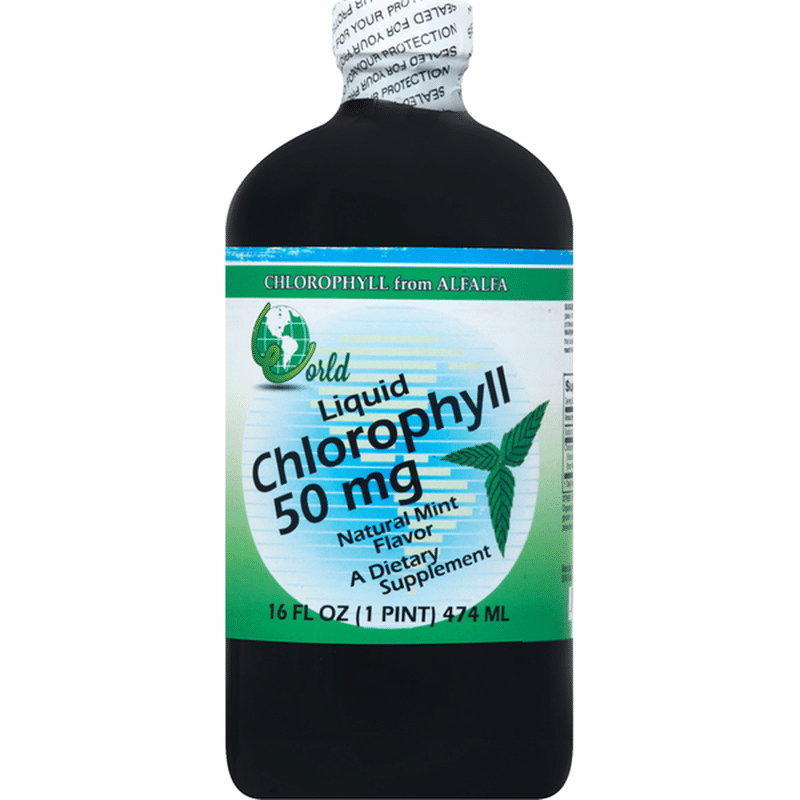 World Organic Liquid Chlorophyll, Natural Mint Flavor (16 oz) Instacart