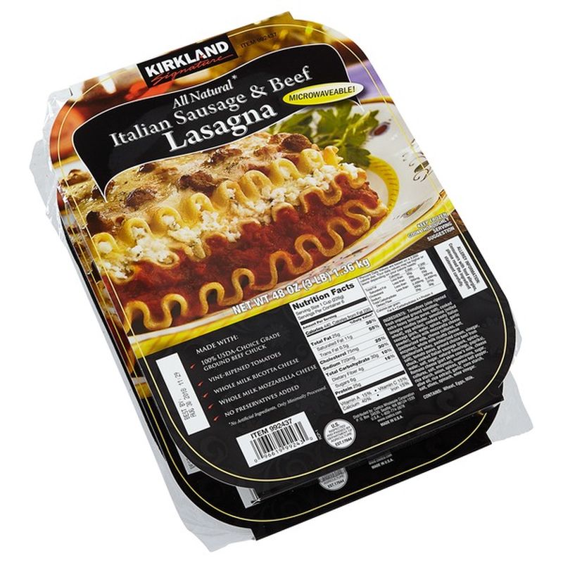 Kirkland Signature Italian Sausage Beef Lasagna 48 Oz Instacart