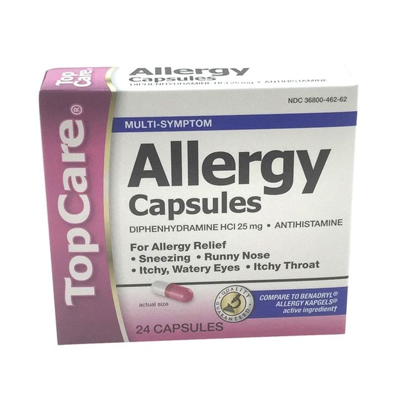 Top Care Allergy Relief Diphenhydramine Hcl 25 Mg Antihistamine