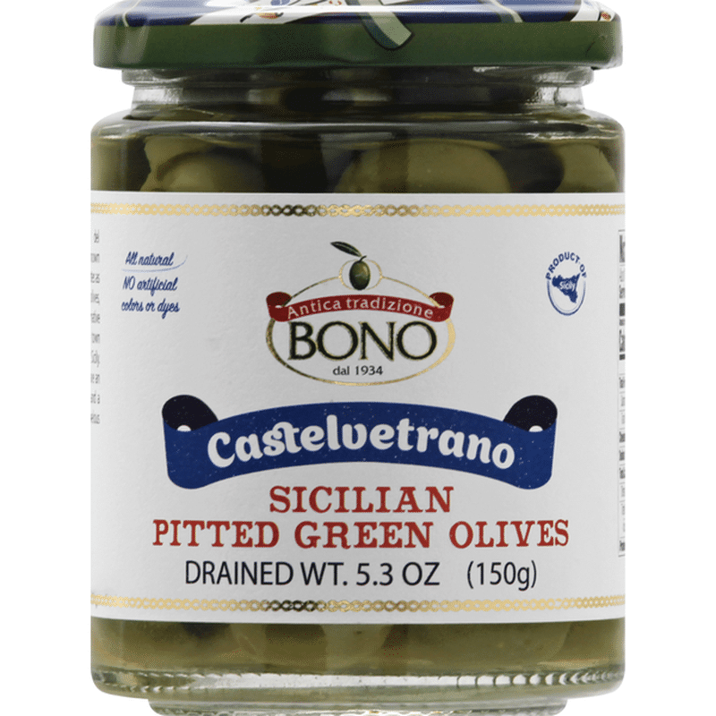 Bono Olives, Sicilian, Pitted Green (5.3 oz) Delivery or Pickup Near Me