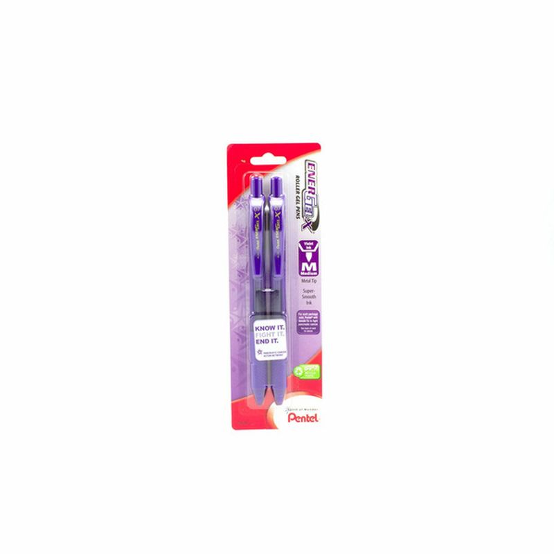 Pentel Energel X Medium Point Violet Retractable Liquid Gel Pens