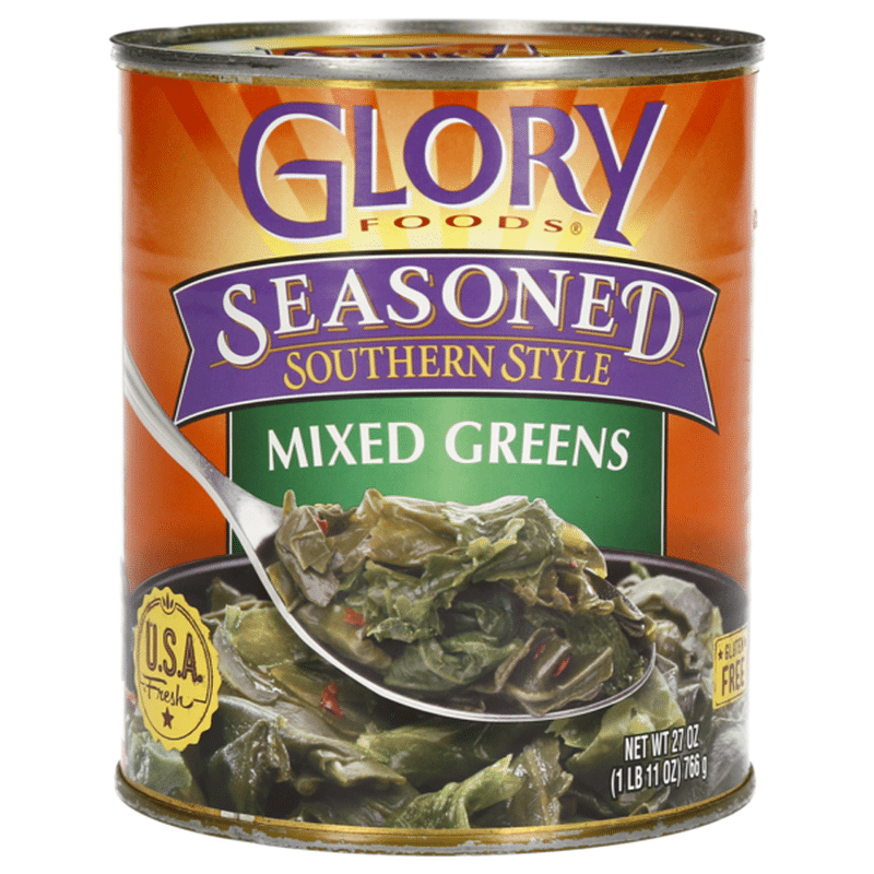 Glory Foods Seasoned Southern Style Mixed Greens (27 oz can) from