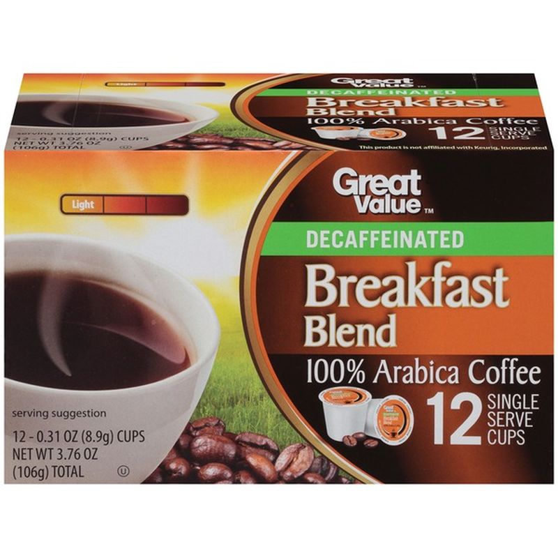Great Value Decaffeinated Breakfast Blend Light 100 Arabica Coffee (0.